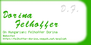 dorina felhoffer business card